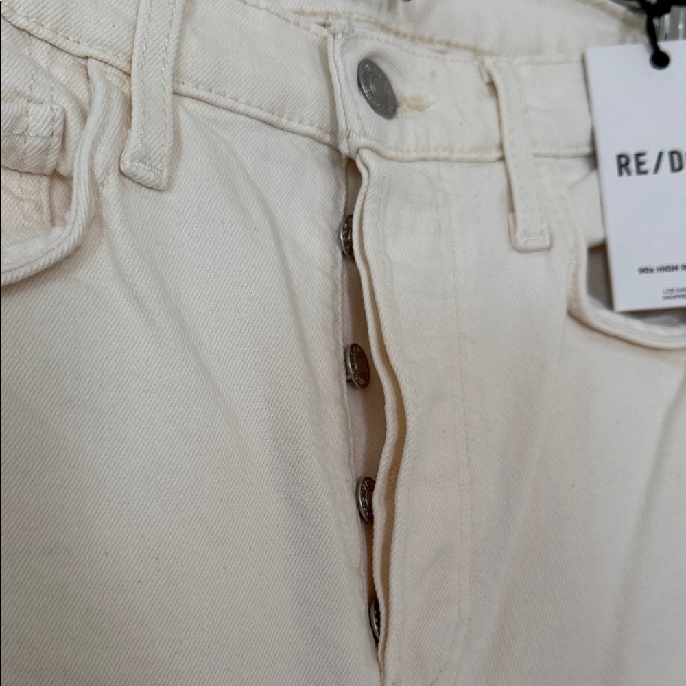 Re/Done Women's Straight Leg Cream Jeans 27